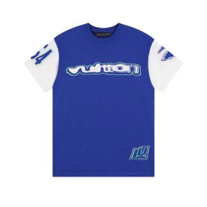 Louis Vuitton Intarsia Short Sleeve Tee Shirt Blue Green